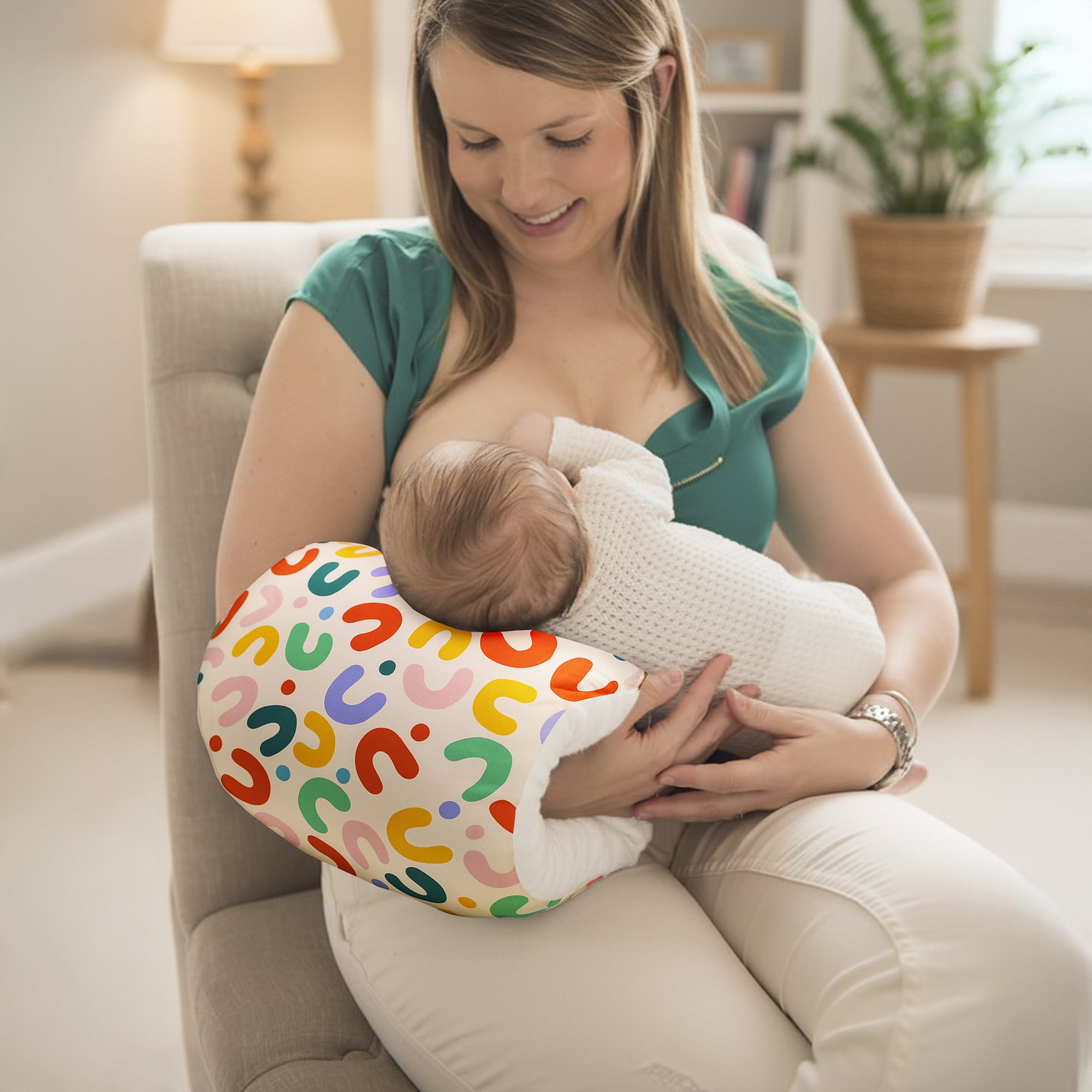 Adjustable Arm Nursing Pillow - Washable Baby Infant Nursing Pillow | Cushion Arm Pillow for Breastfeeding