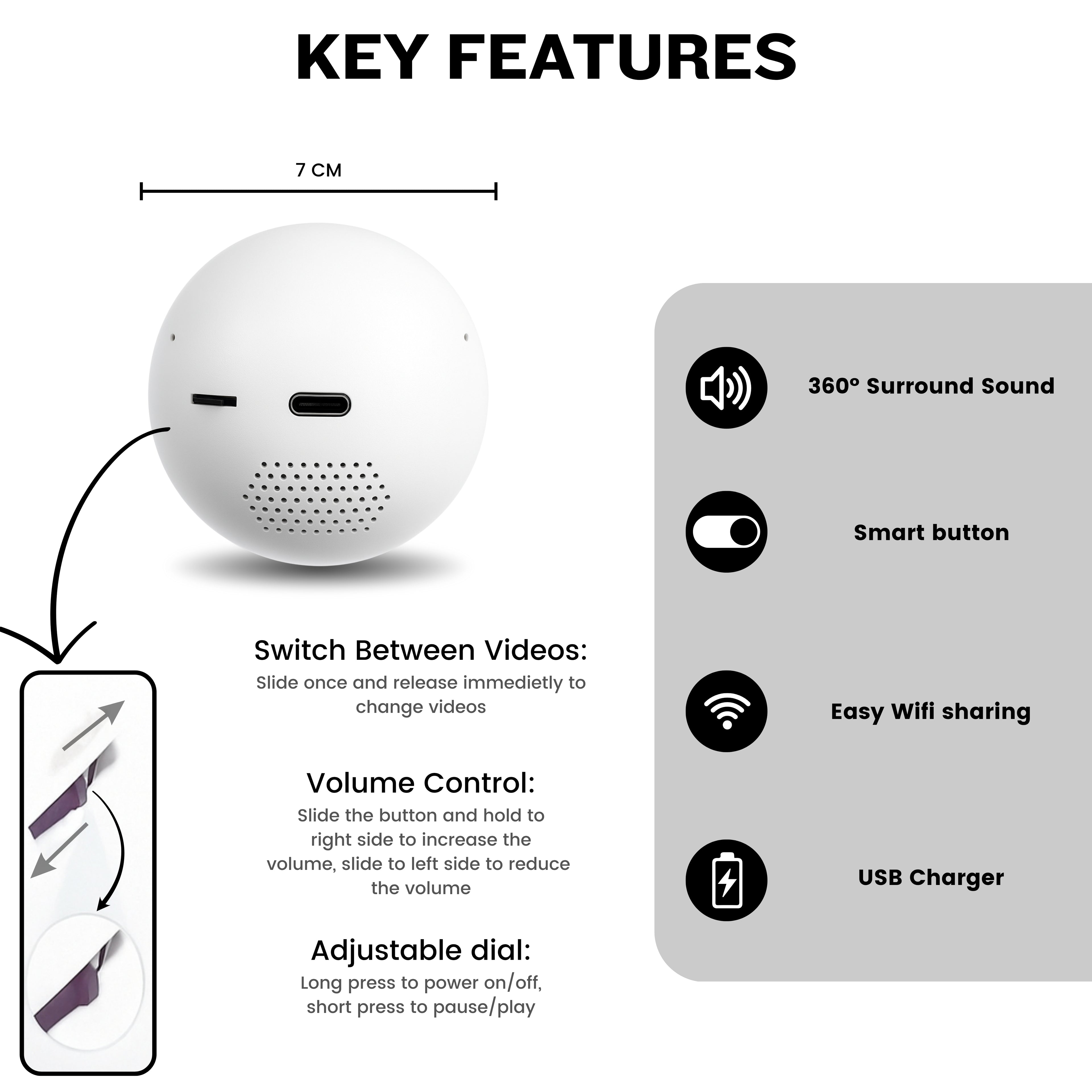 Personalized 3D Video Crystal Ball Lamp